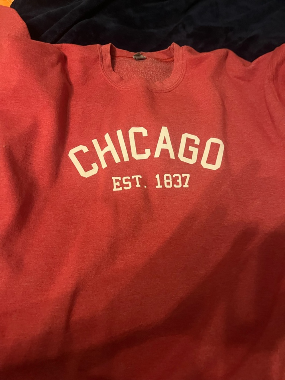 Source Unknown Red "Chicago EST. 1837" Crewneck Sweatshirt